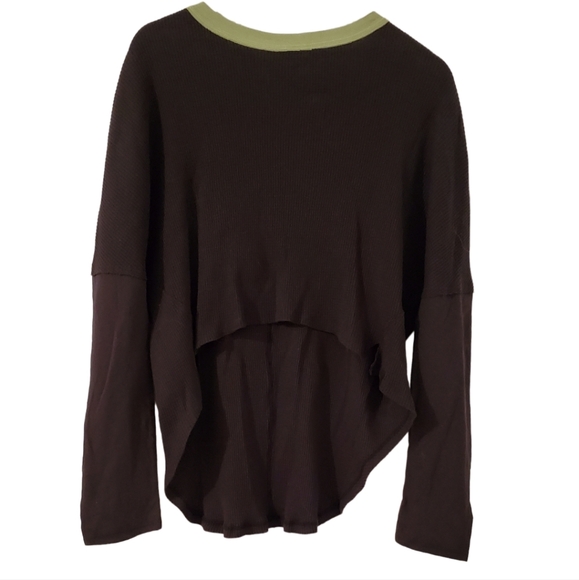 We The Free by Free People Jayson Ringer Thermal Top Oversized Black XS - Picture 4 of 7